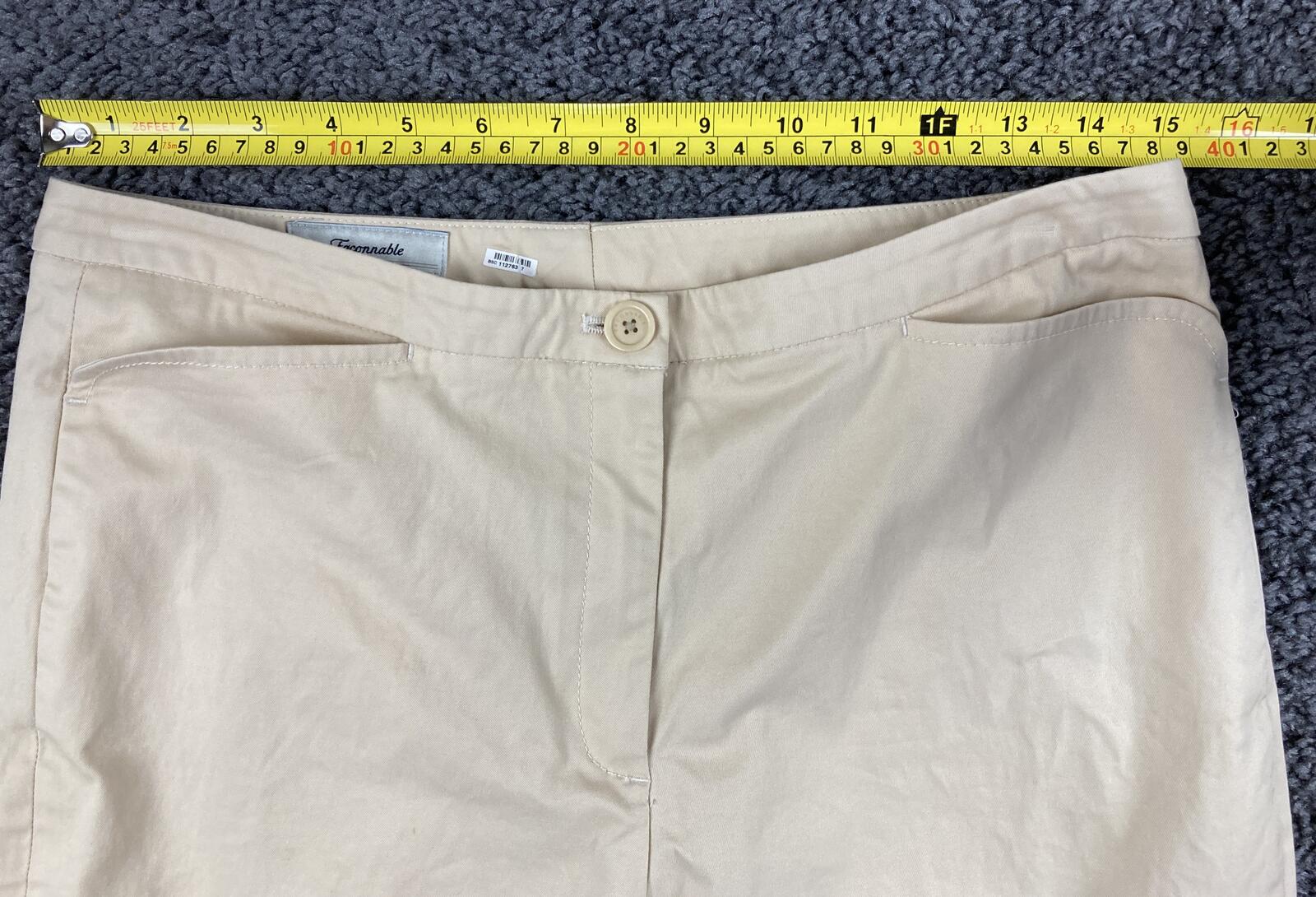 Faconnable Women's Chino Pants Beige Stretch Cotton Straight Leg Size 6