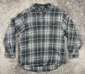 Wolverine Plaid Flannel Shirt Mens XL Gray Button Front Long Sleeve