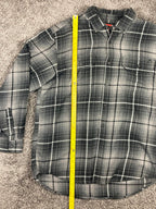Wolverine Plaid Flannel Shirt Mens XL Gray Button Front Long Sleeve