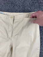 Faconnable Women's Chino Pants Beige Stretch Cotton Straight Leg Size 6