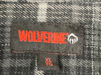 Wolverine Plaid Flannel Shirt Mens XL Gray Button Front Long Sleeve