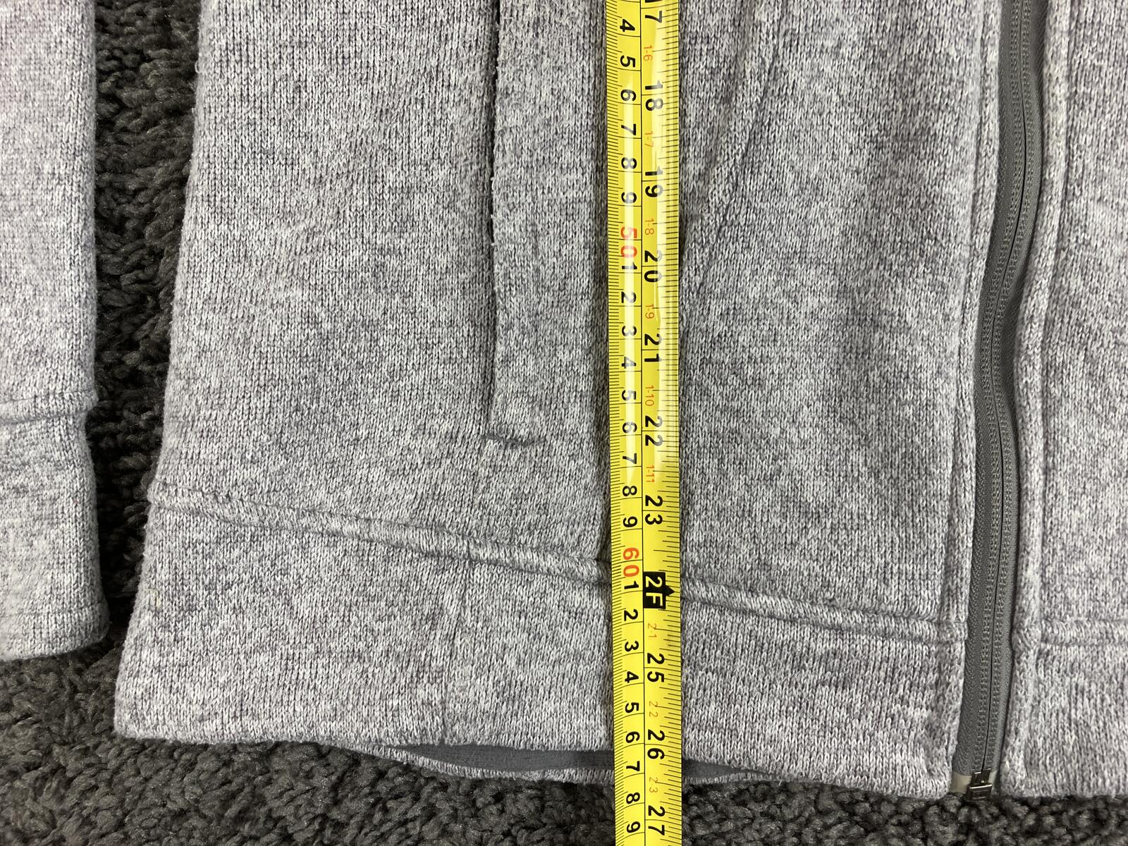Avalanche Women's Full Zip Fleece Jacket Gray Knit Thumbhole Pockets Size Large