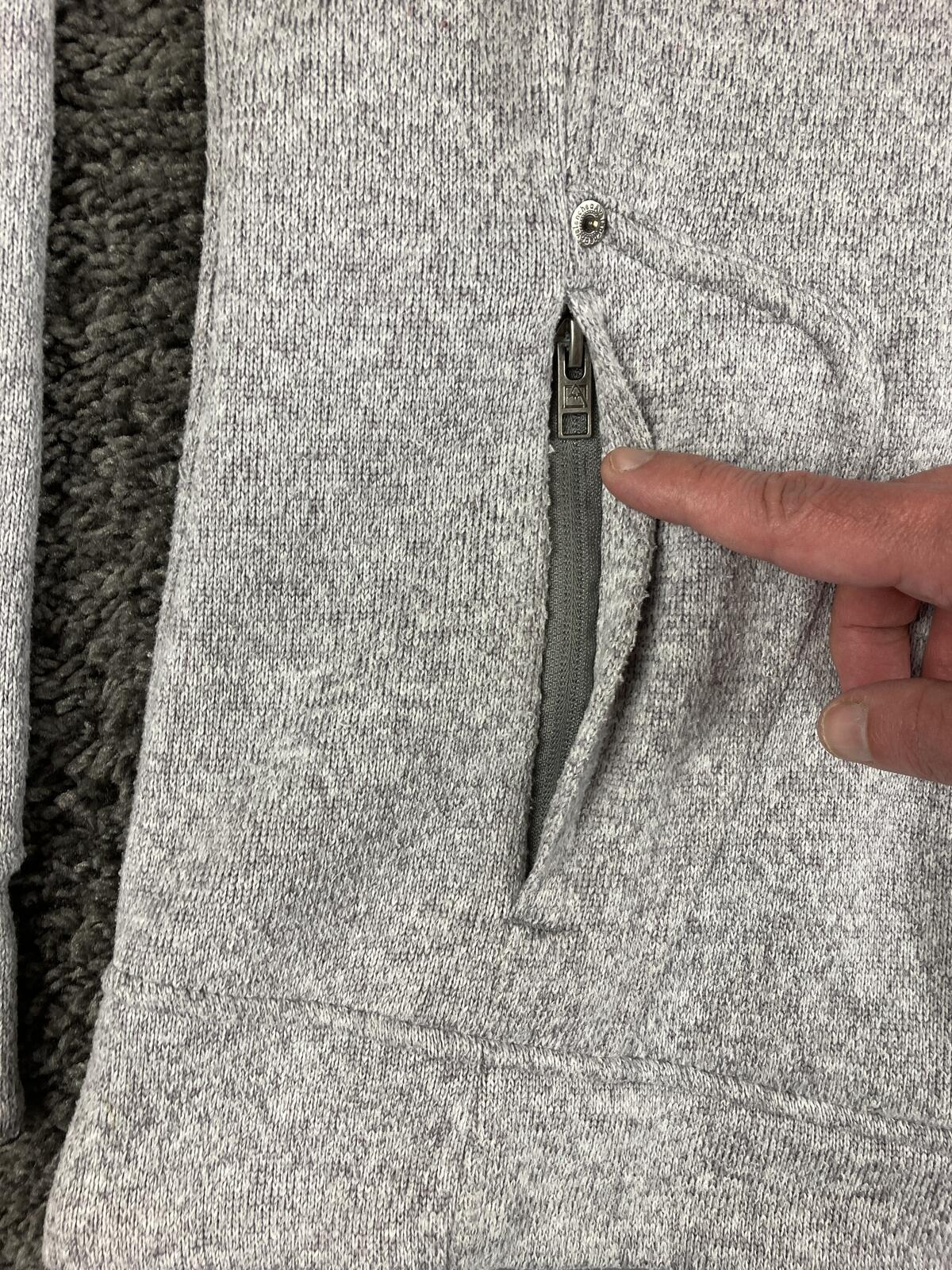 Avalanche Women's Full Zip Fleece Jacket Gray Knit Thumbhole Pockets Size Large