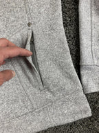 Avalanche Women's Full Zip Fleece Jacket Gray Knit Thumbhole Pockets Size Large