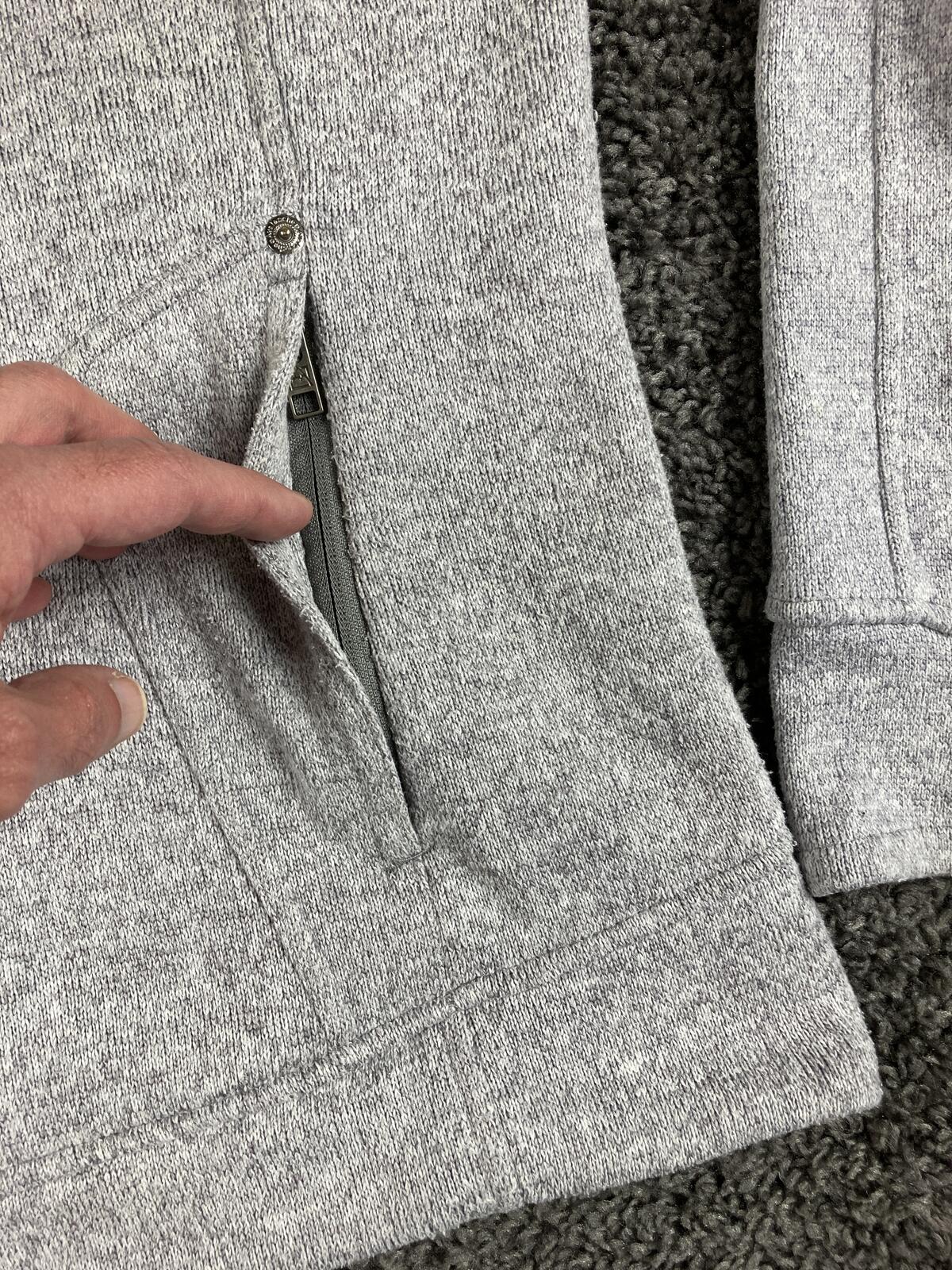 Avalanche Women's Full Zip Fleece Jacket Gray Knit Thumbhole Pockets Size Large