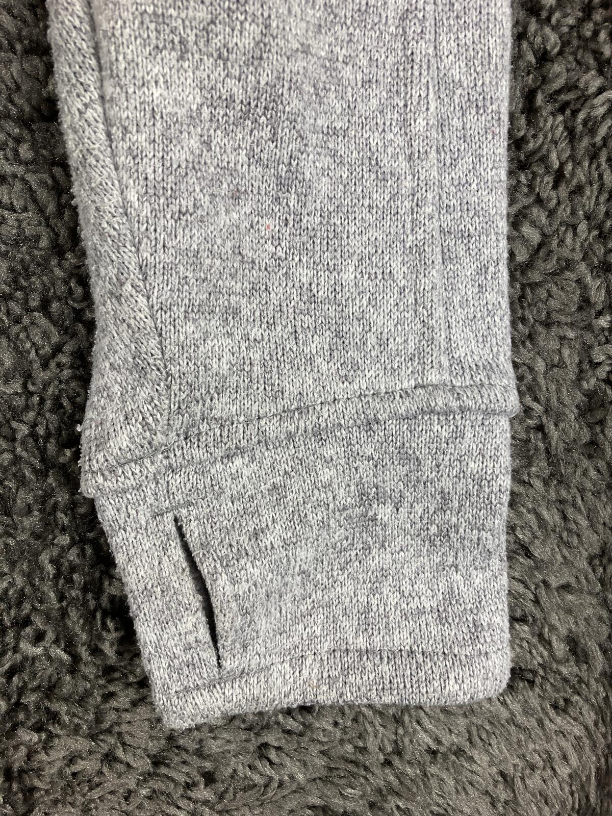Avalanche Women's Full Zip Fleece Jacket Gray Knit Thumbhole Pockets Size Large
