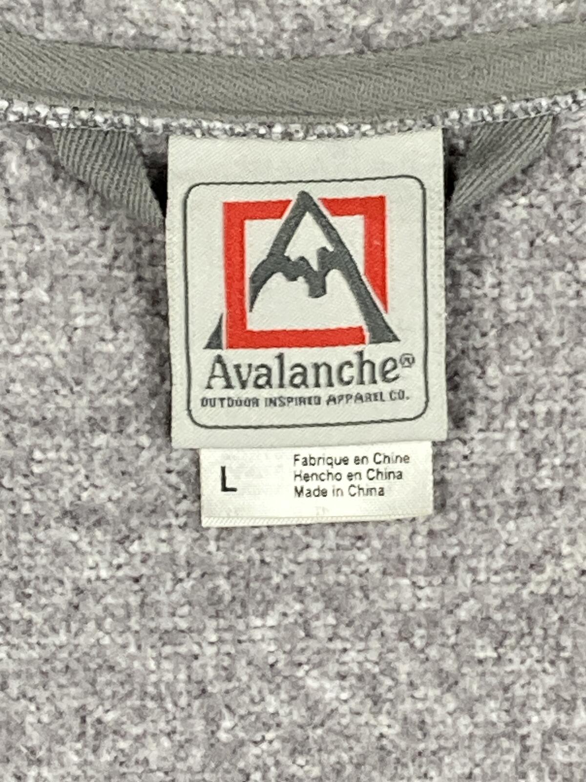 Avalanche Women's Full Zip Fleece Jacket Gray Knit Thumbhole Pockets Size Large