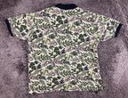 Vintage Op Ocean Pacific Sport Tropical Leaf Polo Shirt Cotton Green Floral XL
