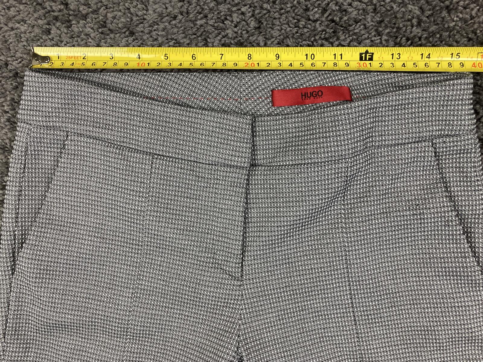 HUGO Hugo Boss Hevas Slim Fit Dress Pants Women’s 6 Grey Micro Check Cropped