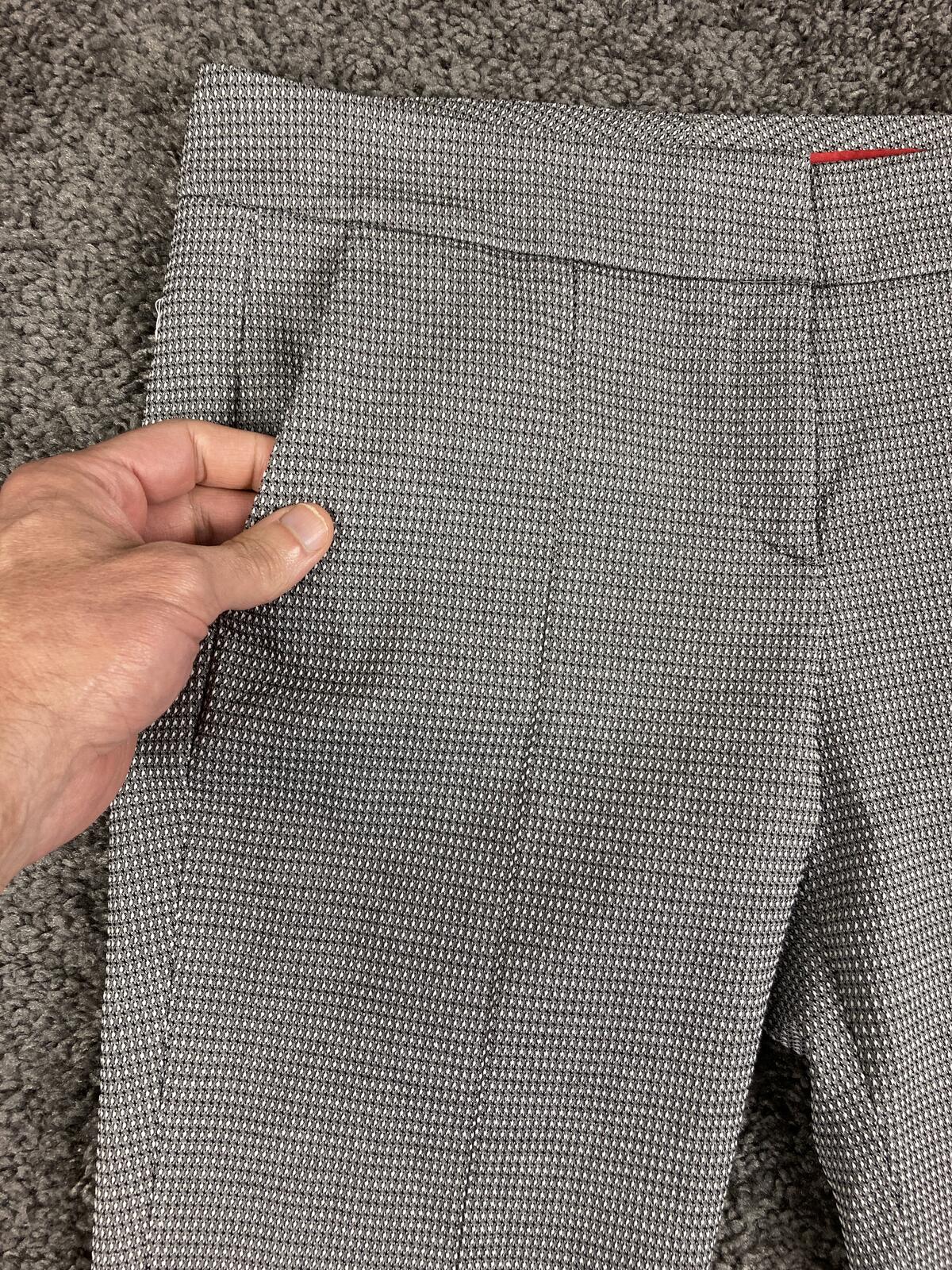 HUGO Hugo Boss Hevas Slim Fit Dress Pants Women’s 6 Grey Micro Check Cropped