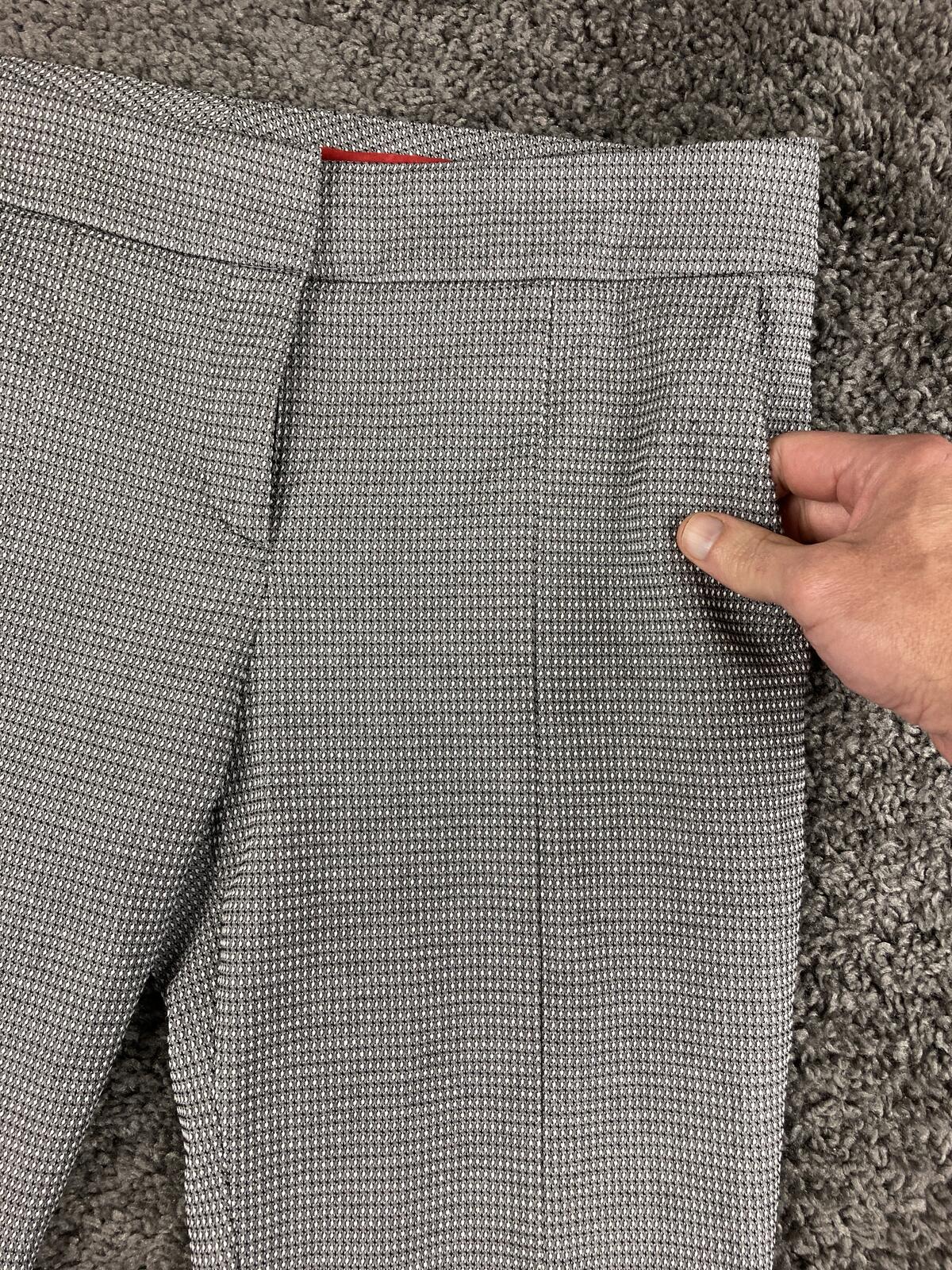 HUGO Hugo Boss Hevas Slim Fit Dress Pants Women’s 6 Grey Micro Check Cropped