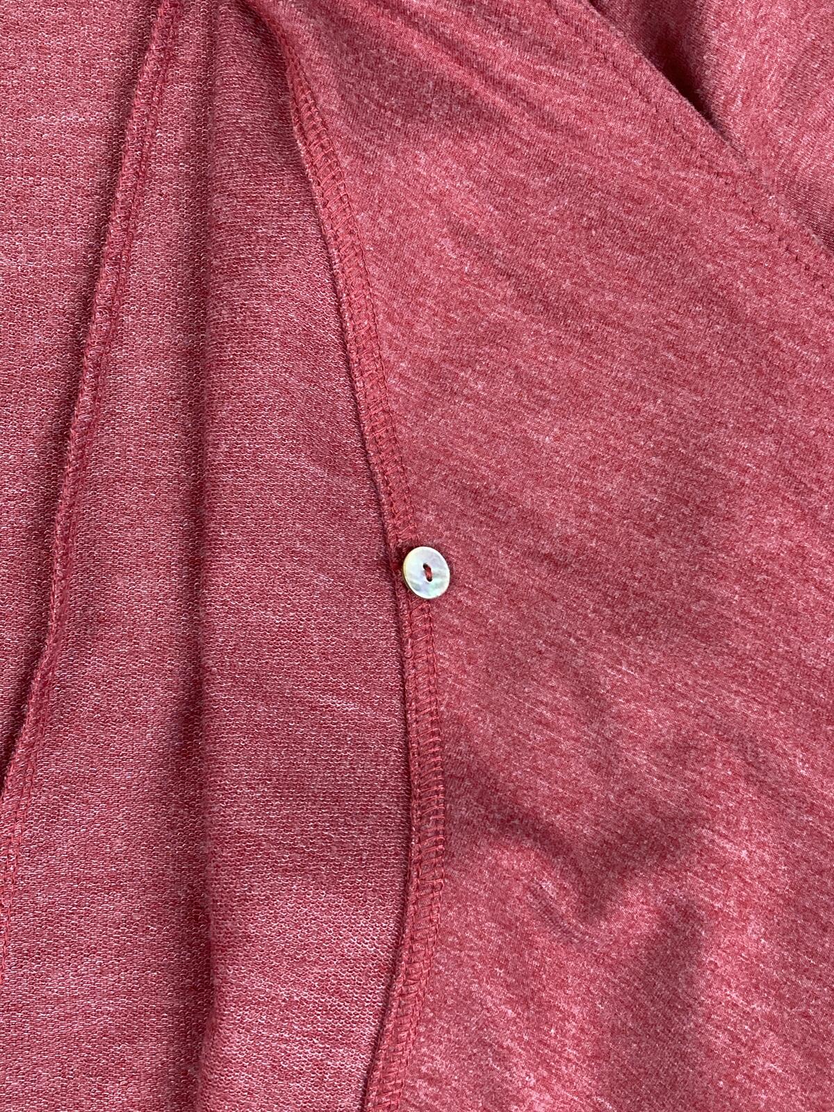 LOGO Lounge Lori Goldstein Cardigan Pink/Red  French Terry Cascading Cardigan 1X