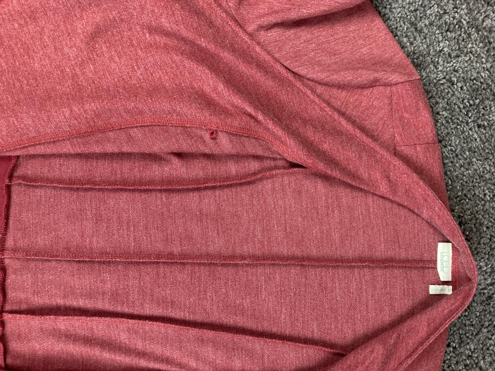 LOGO Lounge Lori Goldstein Cardigan Pink/Red  French Terry Cascading Cardigan 1X