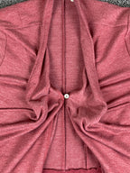 LOGO Lounge Lori Goldstein Cardigan Pink/Red  French Terry Cascading Cardigan 1X