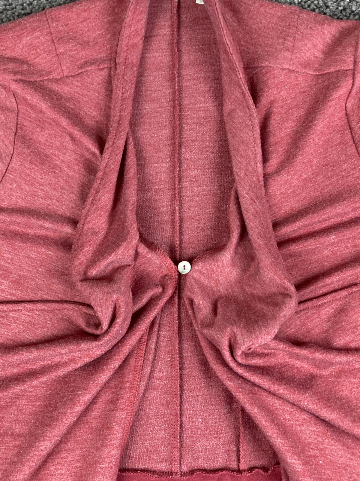 LOGO Lounge Lori Goldstein Cardigan Pink/Red  French Terry Cascading Cardigan 1X