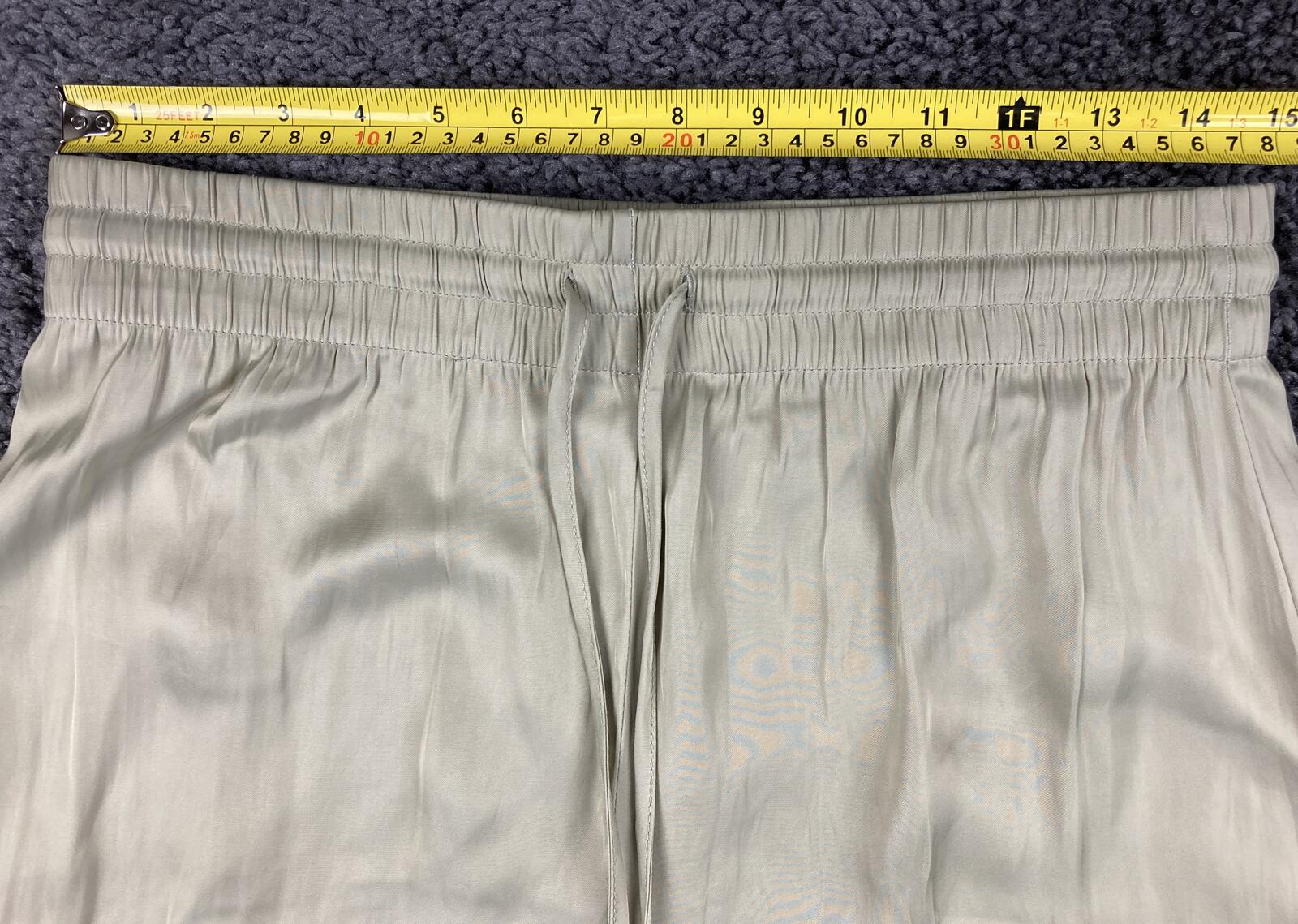 Rachel Zoe Satin Cargo Pants Champagne Beige Wide Leg Pockets Womens Medium M