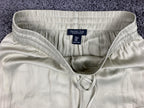 Rachel Zoe Satin Cargo Pants Champagne Beige Wide Leg Pockets Womens Medium M