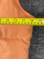 Talbots Goose Down Quilted Puffer Vest Women’s Size S Orange Hood Zip Front