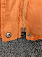Talbots Goose Down Quilted Puffer Vest Women’s Size S Orange Hood Zip Front