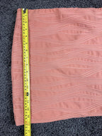Arden B Coral Pink Textured Wave Bodycon Mini Skirt Peach Ribbed Zipper Back L