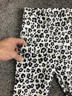 Catherine Malandrino Leggings Women's Black White Animal Print Crop Sz XS