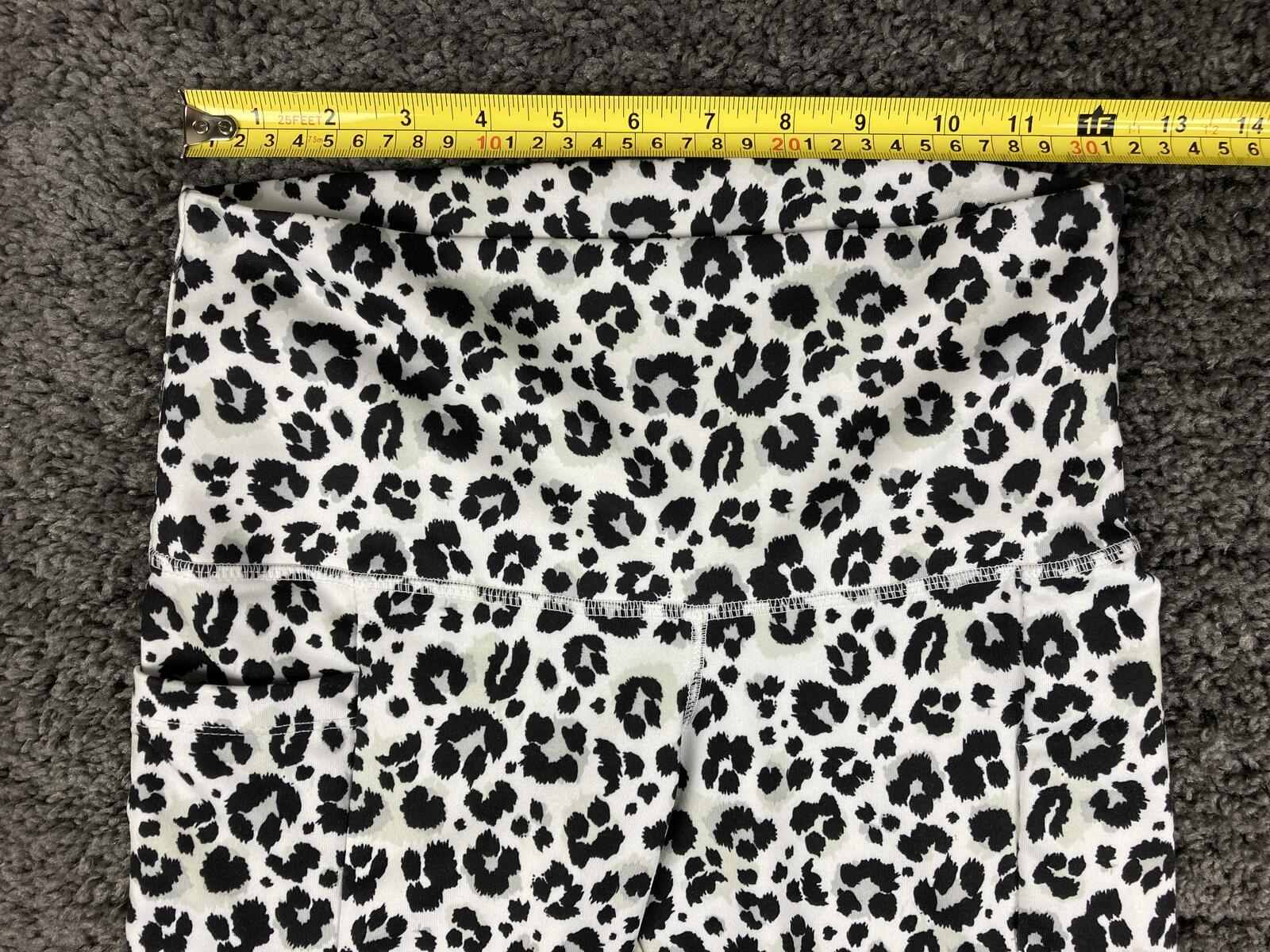 Catherine Malandrino Leggings Women's Black White Animal Print Crop Sz XS