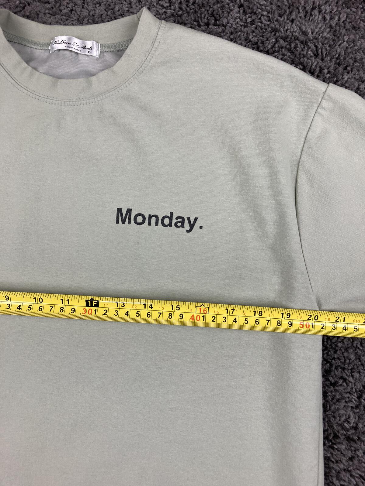 RedBorn & Audi T-Shirt Unisex Sage Green Monday Graphic Sz One Size