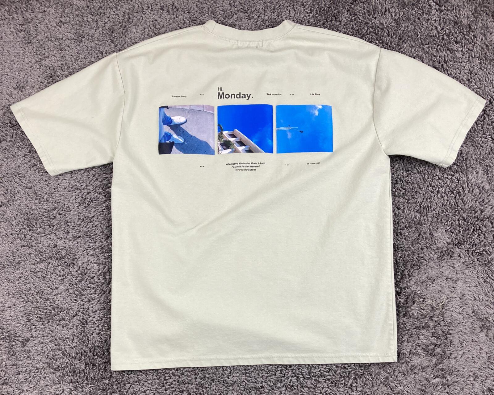 RedBorn & Audi T-Shirt Unisex Sage Green Monday Graphic Sz One Size