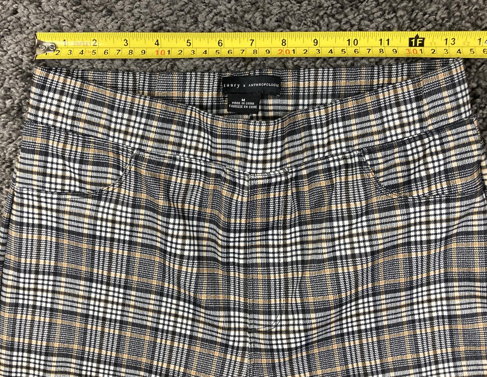 Sanctuary x Anthropologie Pull-On Pants Women's Plaid Slim Stretch Sz M