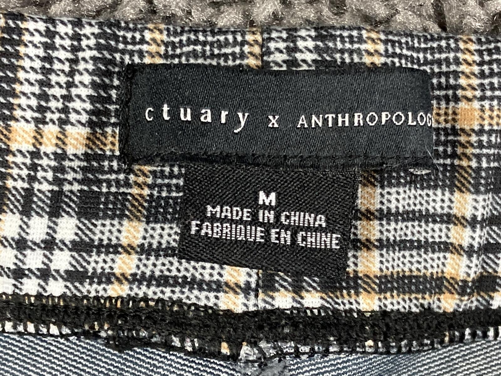 Sanctuary x Anthropologie Pull-On Pants Women's Plaid Slim Stretch Sz M