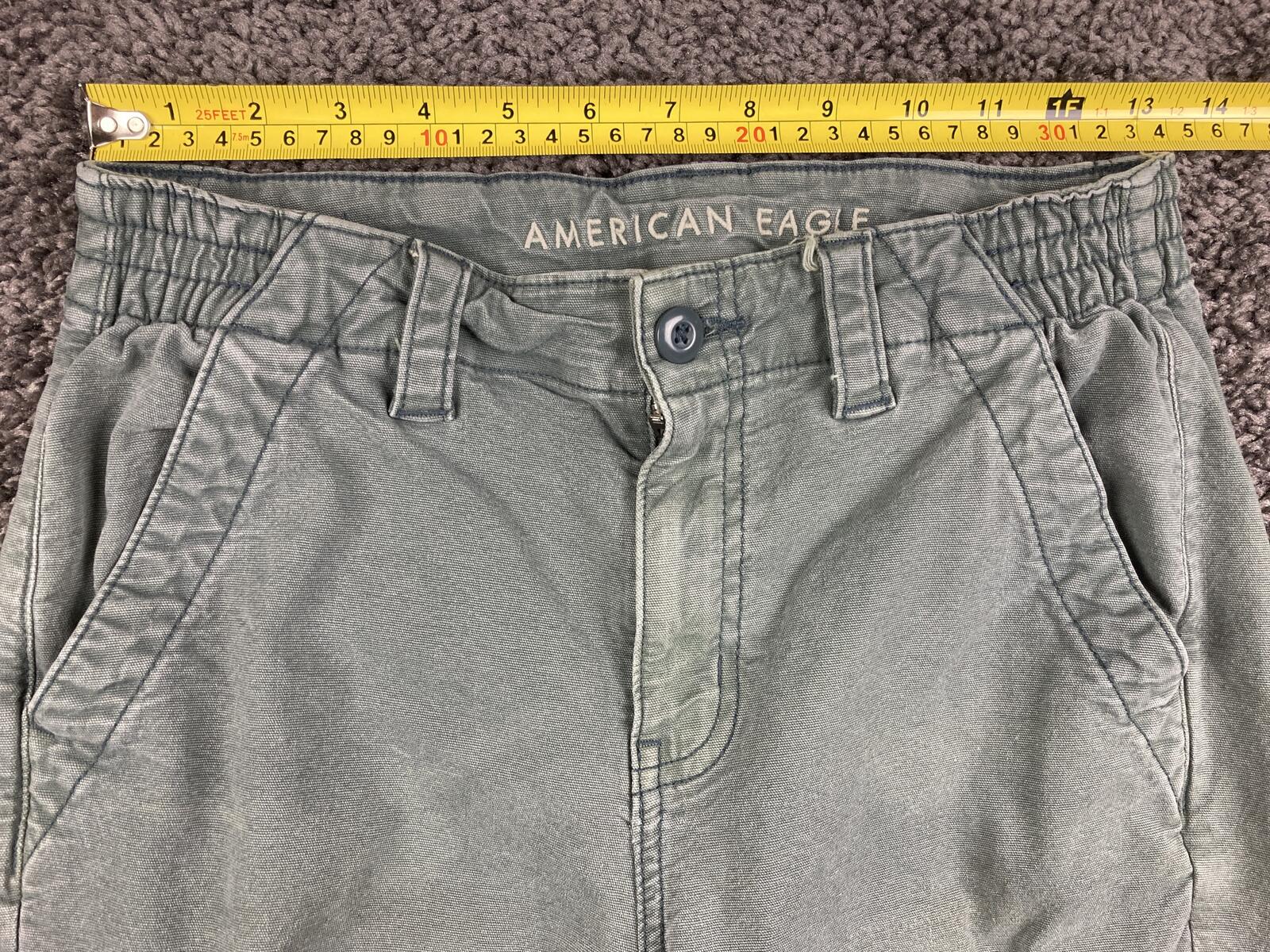 American Eagle Next Level Stretch Cargo Pants Womens Sage Green Soft Sz 2