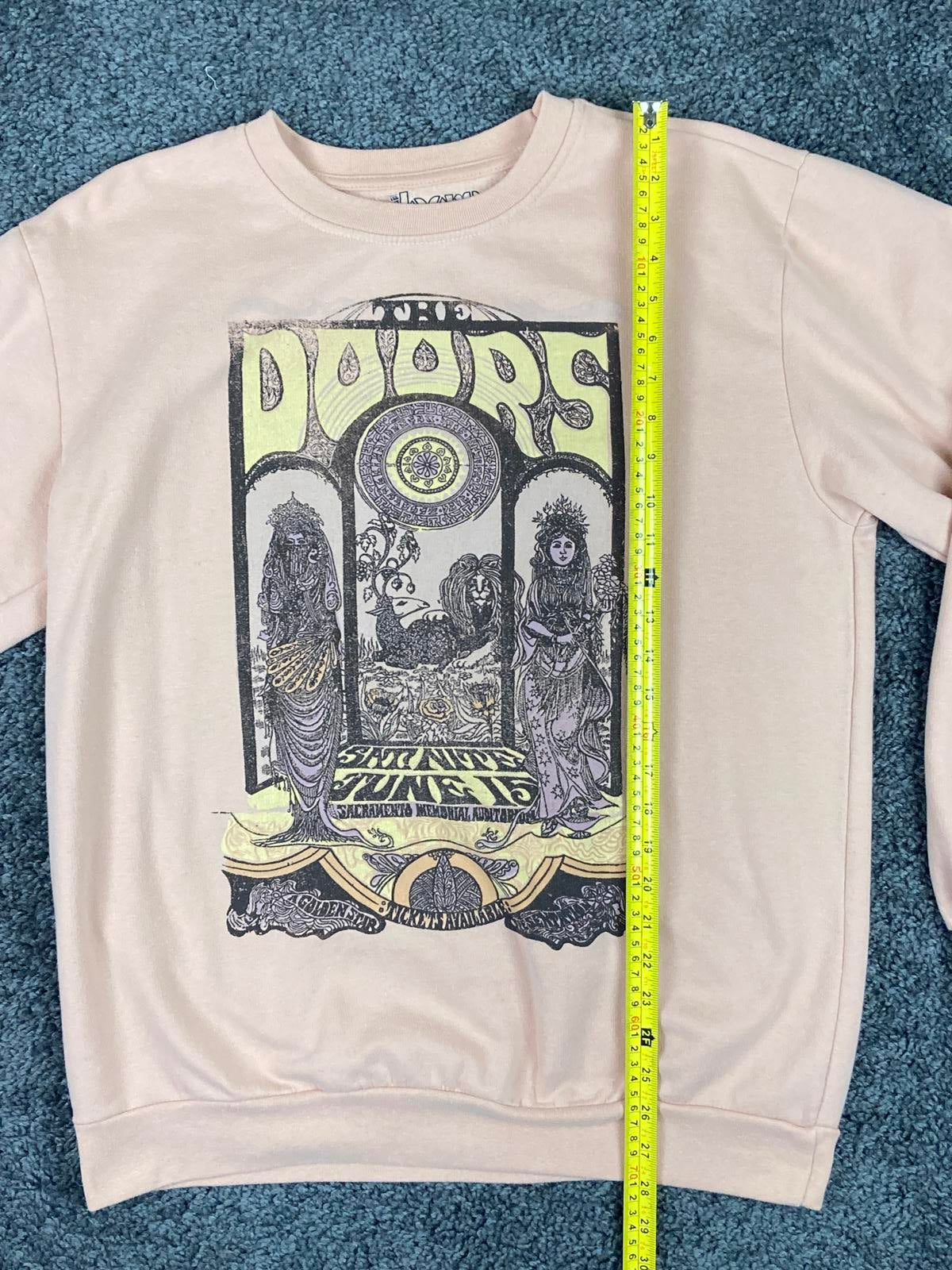 The Doors Unisex Graphic Sweatshirt XL Peach Crewneck Band Pullover