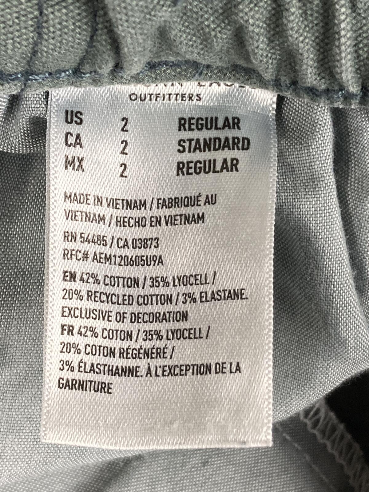 American Eagle Next Level Stretch Cargo Pants Womens Sage Green Soft Sz 2