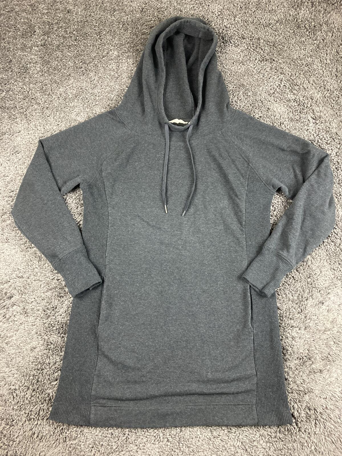 Earth Yoga Gray Organic Cotton Blend Hoodie Tunic Women's Longline Pullover XL
