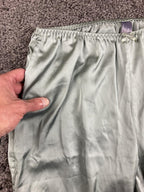 Auden Luxury Collection Satin Pajama Pants Sage Green Wide Leg Sleepwear Sz M