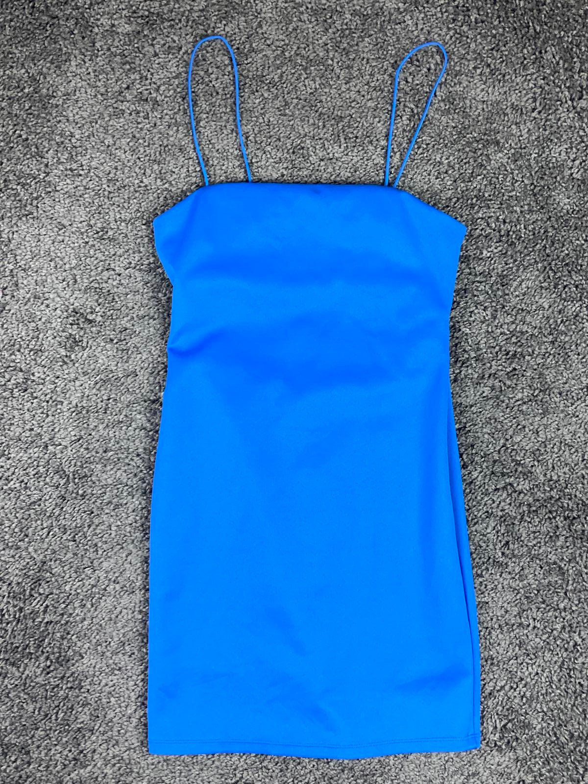Alice & Olivia French Blue Fifi Mini Dress Spaghetti Strap Zip Back Size 0