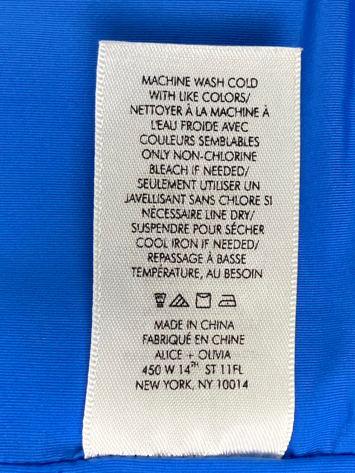 Alice & Olivia French Blue Fifi Mini Dress Spaghetti Strap Zip Back Size 0