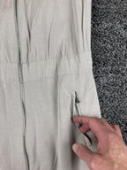 Classiques Entier Zipper Dress Beige Sleeveless Sheath Pockets Size 8