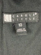 Carole Little Women’s Black Ruffle Cap Sleeve Sheath Dress Back Zip Size 10