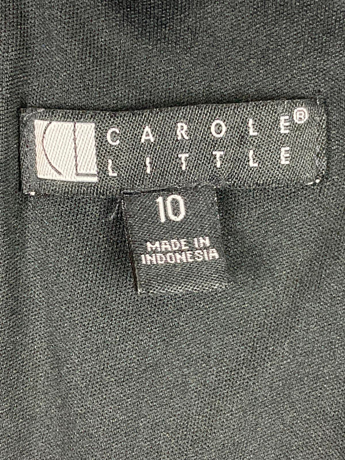 Carole Little Women’s Black Ruffle Cap Sleeve Sheath Dress Back Zip Size 10