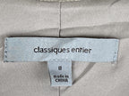 Classiques Entier Zipper Dress Beige Sleeveless Sheath Pockets Size 8
