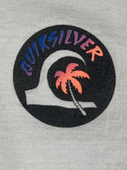Quiksilver Mens Long Sleeve Graphic T-Shirt XL White Cotton Palm Tree Wave 1401