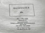 Quiksilver Mens Long Sleeve Graphic T-Shirt XL White Cotton Palm Tree Wave 1401