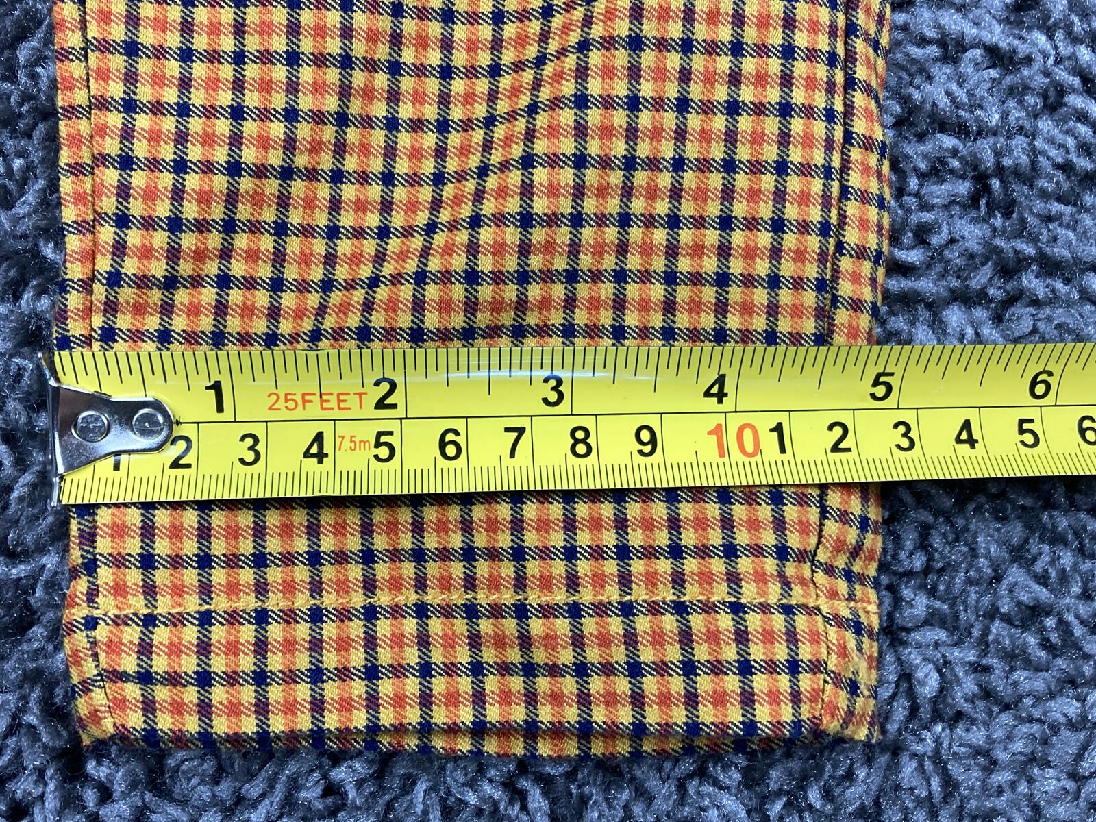 Urban Outfitters Neve Belted High-Waisted Cigarette Pant Yellow Plaid Womens 6