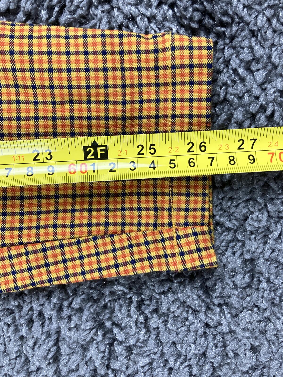 Urban Outfitters Neve Belted High-Waisted Cigarette Pant Yellow Plaid Womens 6