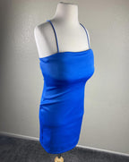 Alice & Olivia French Blue Fifi Mini Dress Spaghetti Strap Zip Back Size 0