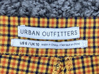 Urban Outfitters Neve Belted High-Waisted Cigarette Pant Yellow Plaid Womens 6