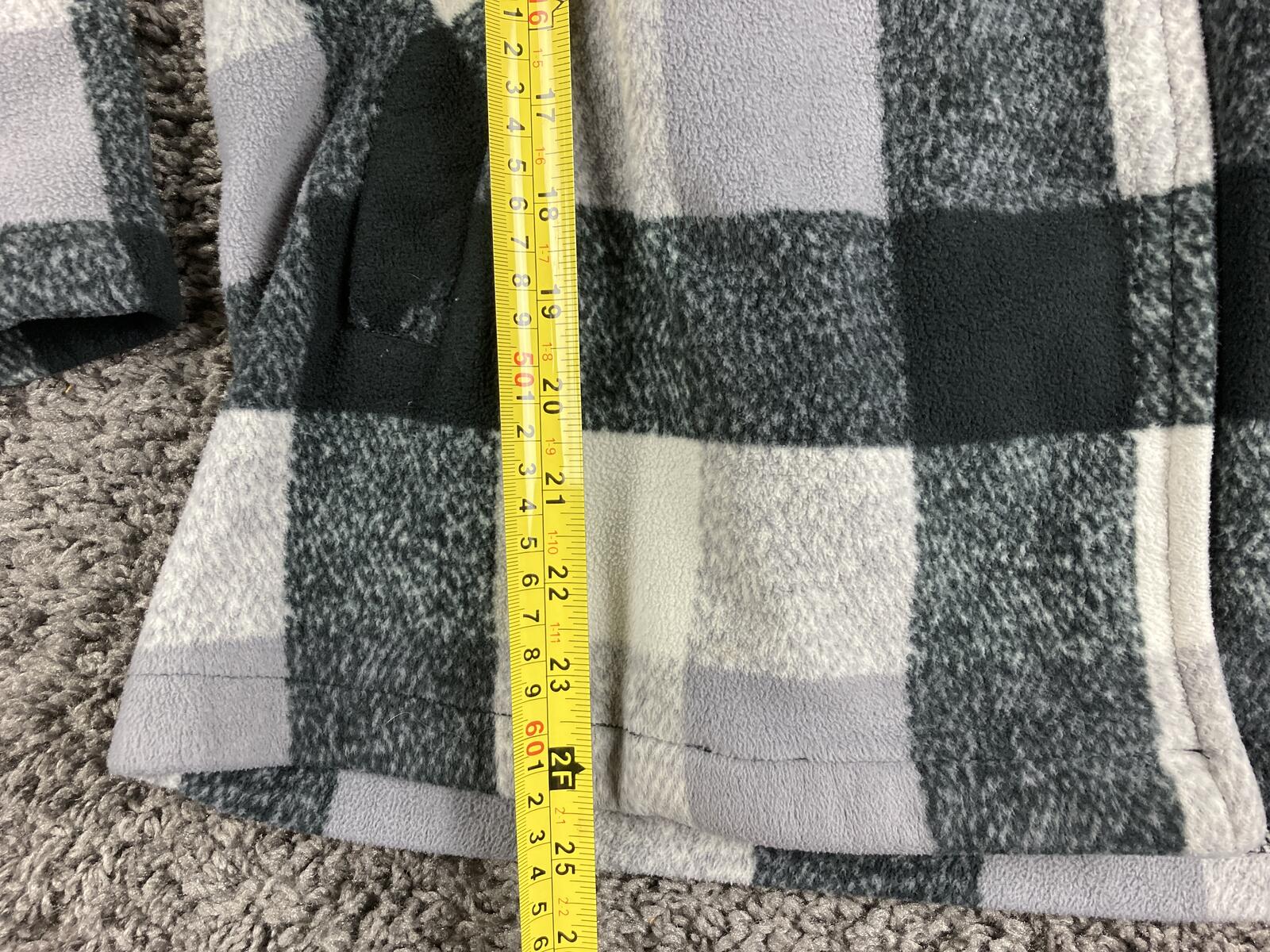 Ellen Reyes Women's Fleece Jacket Buffalo Plaid Shawl Collar Buckle Coat Size S