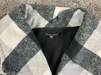 Ellen Reyes Women's Fleece Jacket Buffalo Plaid Shawl Collar Buckle Coat Size S