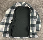 Ellen Reyes Women's Fleece Jacket Buffalo Plaid Shawl Collar Buckle Coat Size S